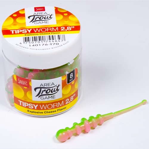 Слаги съедобные Lucky John Pro Series TIPSY WORM 2,8in (07.12) 8шт Слаги съедобные Lucky John Pro Series TIPSY WORM 2,8in (07.12) 8шт