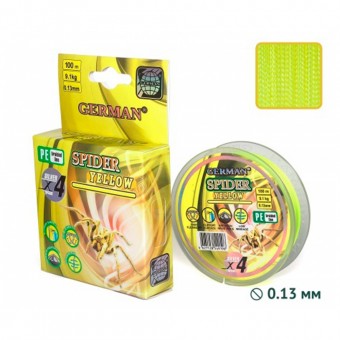 Плетенка German "SPIDER YELLOW x4" 100 м Плетенка German "SPIDER YELLOW x4" 100 м