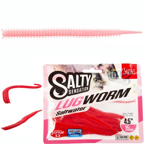 Черви Lucky John Salty Sensation Lugworm 2.5in (06.35) 24шт, съедобные, искусственные