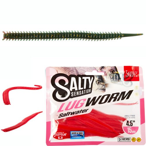 Черви Lucky John Salty Sensation Lugworm 2.5in (06.35) 24шт, съедобные, искусственные