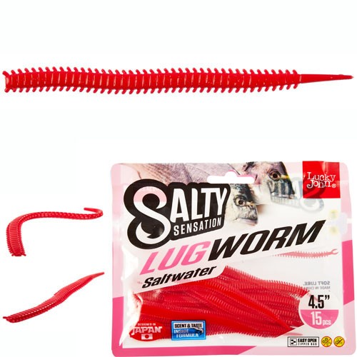 Черви Lucky John Salty Sensation Lugworm 4.5in (11,40) 15шт, съедобные, искусственные Черви Lucky John Salty Sensation Lugworm 4.5in (11,40) 15шт, съедобные, искусственные