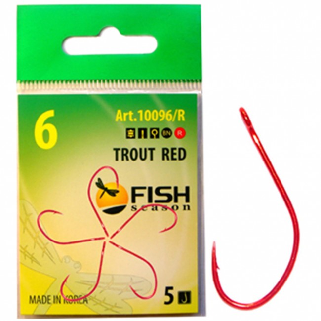 Крючок Fish Season TROUT RED с большим ухом Крючок Fish Season TROUT RED с большим ухом